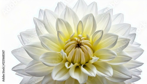 Wallpaper Mural Studio Shot of White Color Dahlia Isolated on White Background. Macro. Torontodigital.ca