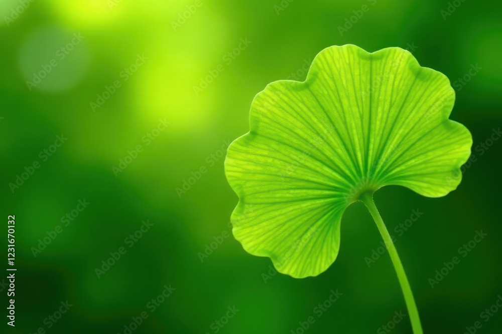 Fototapeta premium Vibrant green Ginkgo Biloba leaves, crisp detail , natural, texture