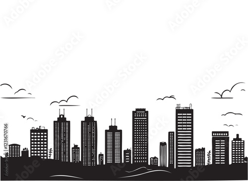 Modern high-rise building icon. Building, city, landscape. Vector illustration