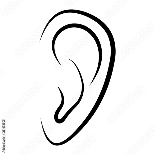 Outline human ear organ of ...