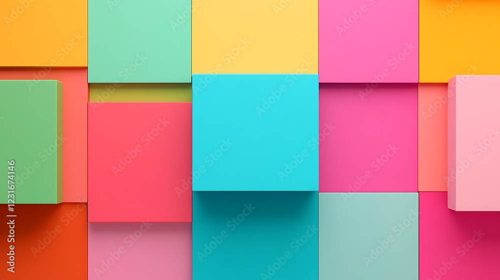 Colorful Abstract Arrangement of Geometric Shapes in Bright and Vibrant Tones for Creative Design and Art Projects Colorful Abstract Arrangement of Geometric Shapes in Bright and Vibrant Tones for Creative Design and Art Projects