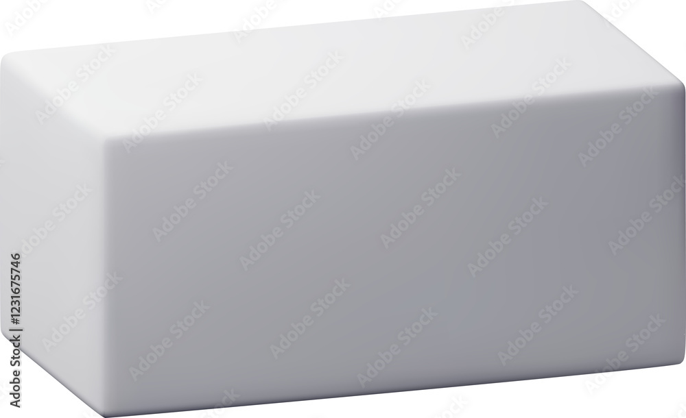 Fototapeta premium 3d white simple cuboid figure
