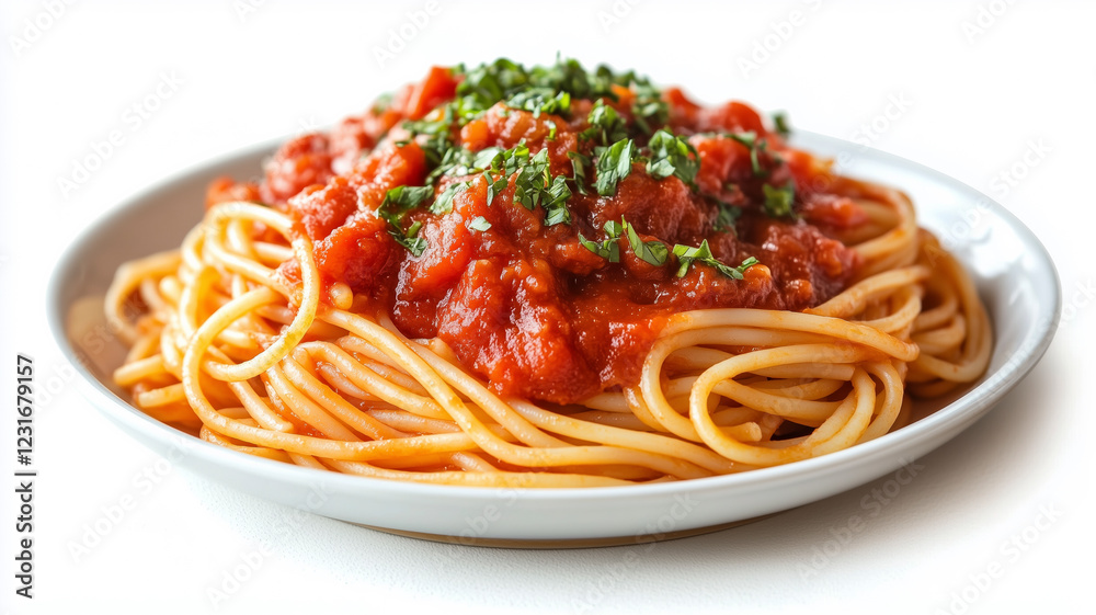 Minimalist studio-style image of spaghetti with tomato sauce, emphasizing textures and colors. Minimalist studio-style image of spaghetti with tomato sauce, emphasizing textures and colors.