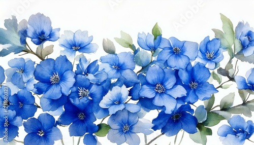 Vintage Watercolor Blue Flowers. can be used for wallpaper,pattern
