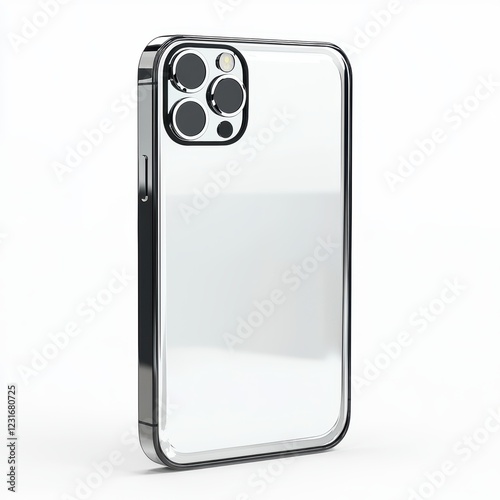 customizable smartphone mockup with an interchangeable back panel, isolated on a clean white background