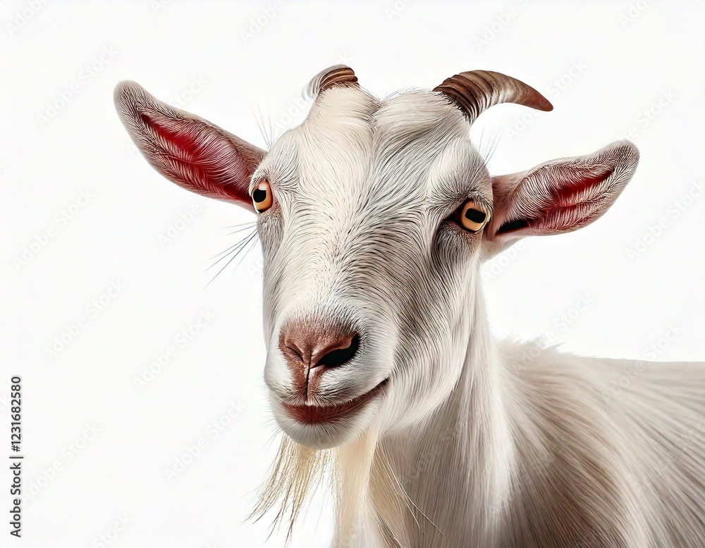 Fototapeta premium White goat isolated on white background 