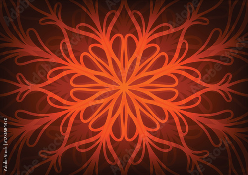 Orange mandala dark pattern art abstract background
