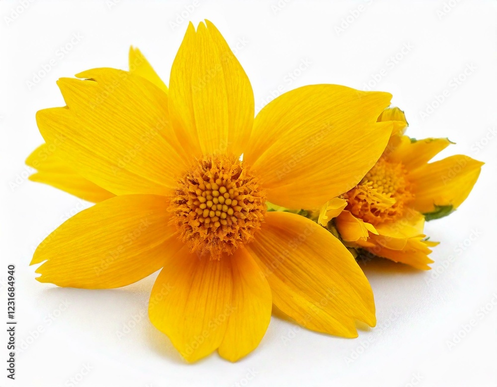 Obraz premium Yellow spring flower isolated on white background 