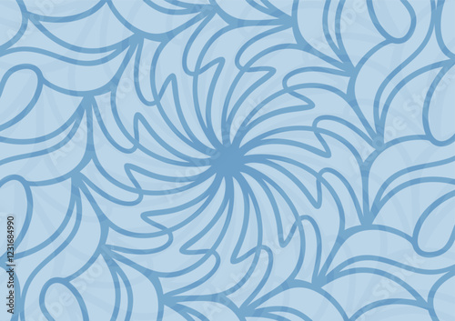 Blue swirl line floral mandala art background