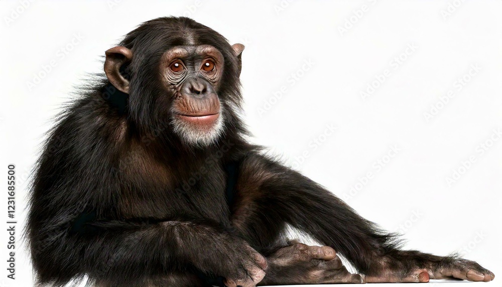 Naklejka premium Young Chimpanzee, Simia troglodytes, 5 years old,