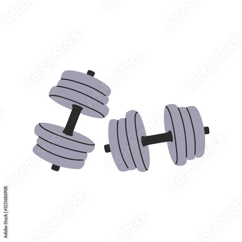 Dumbbells icon.Fitness inventory, gym accessories.