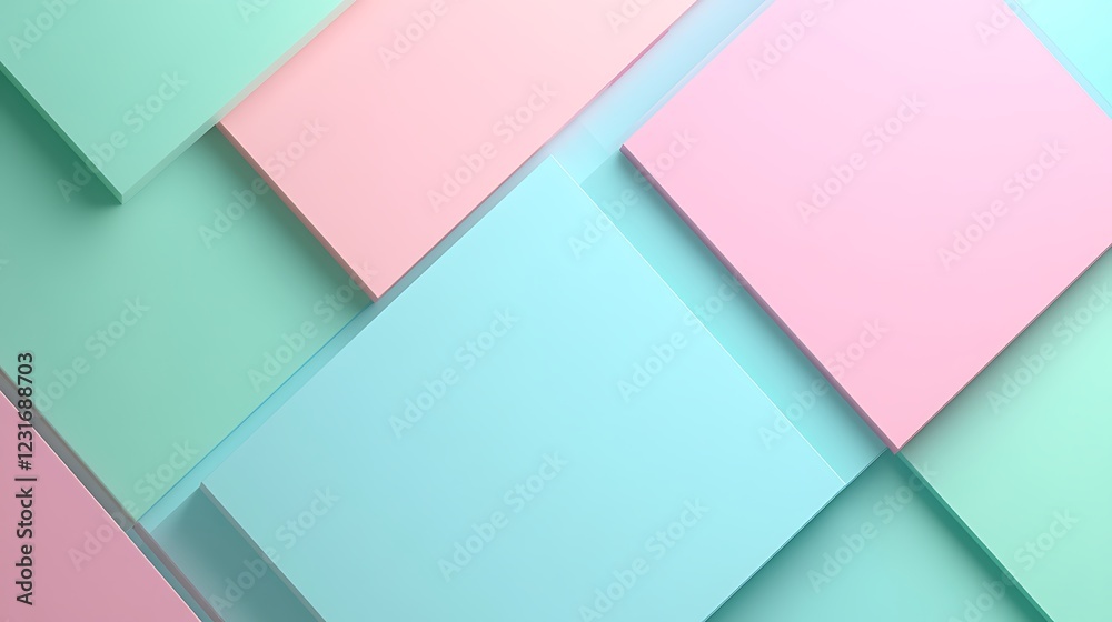 Colorful Geometric Background with Soft Pastel Shades of Green and Pink for Modern Design Projects Colorful Geometric Background with Soft Pastel Shades of Green and Pink for Modern Design Projects