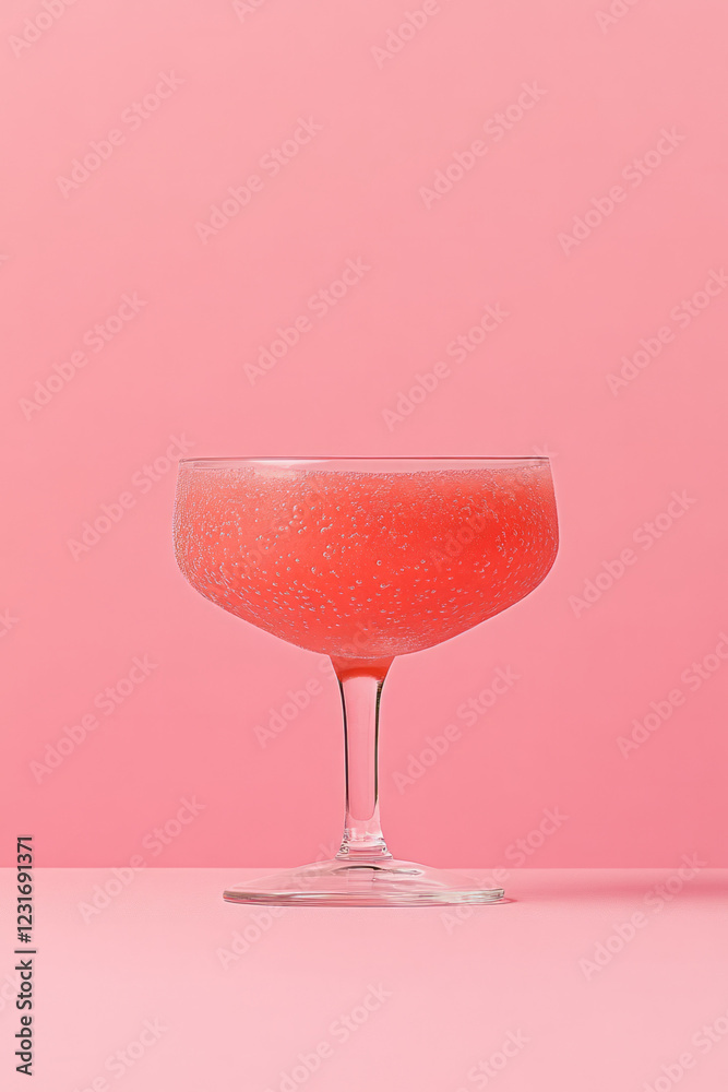 A side-view photograph featuring a frosty glass of watermelon smoothie, tiny air bubbles visible through the glass on a muted pink tabletop, A side-view photograph featuring a frosty glass of watermelon smoothie, tiny air bubbles visible through the glass on a muted pink tabletop,