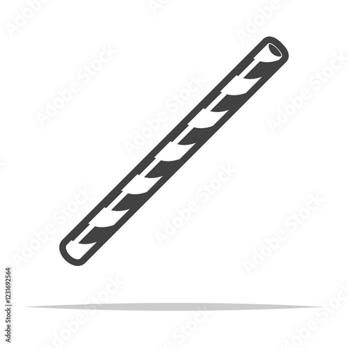 Striped drinking straw icon transparent vector isolated