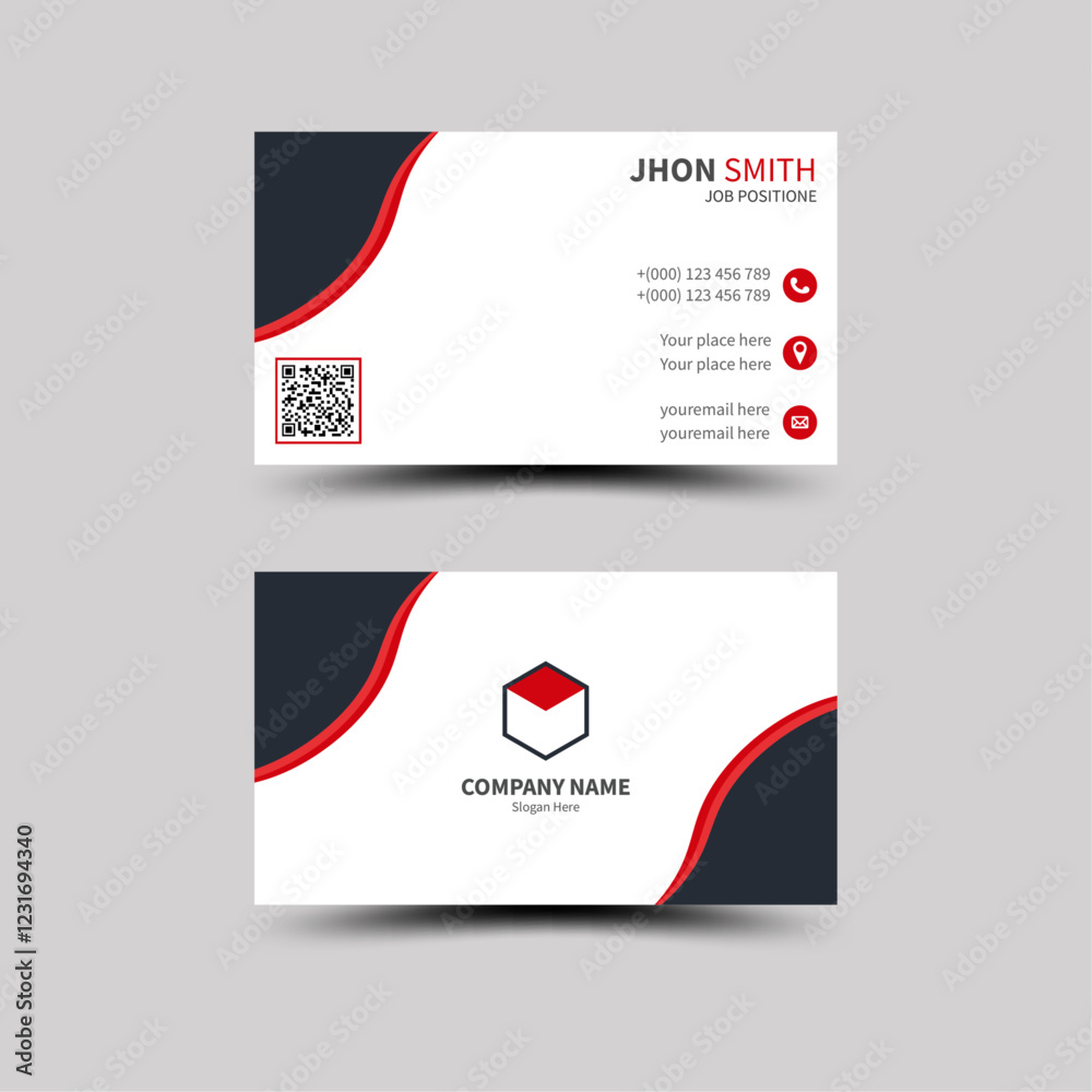 Creative modern red business card design name card corporate visiting card and simple clean template vector design Creative modern red business card design name card corporate visiting card and simple clean template vector design