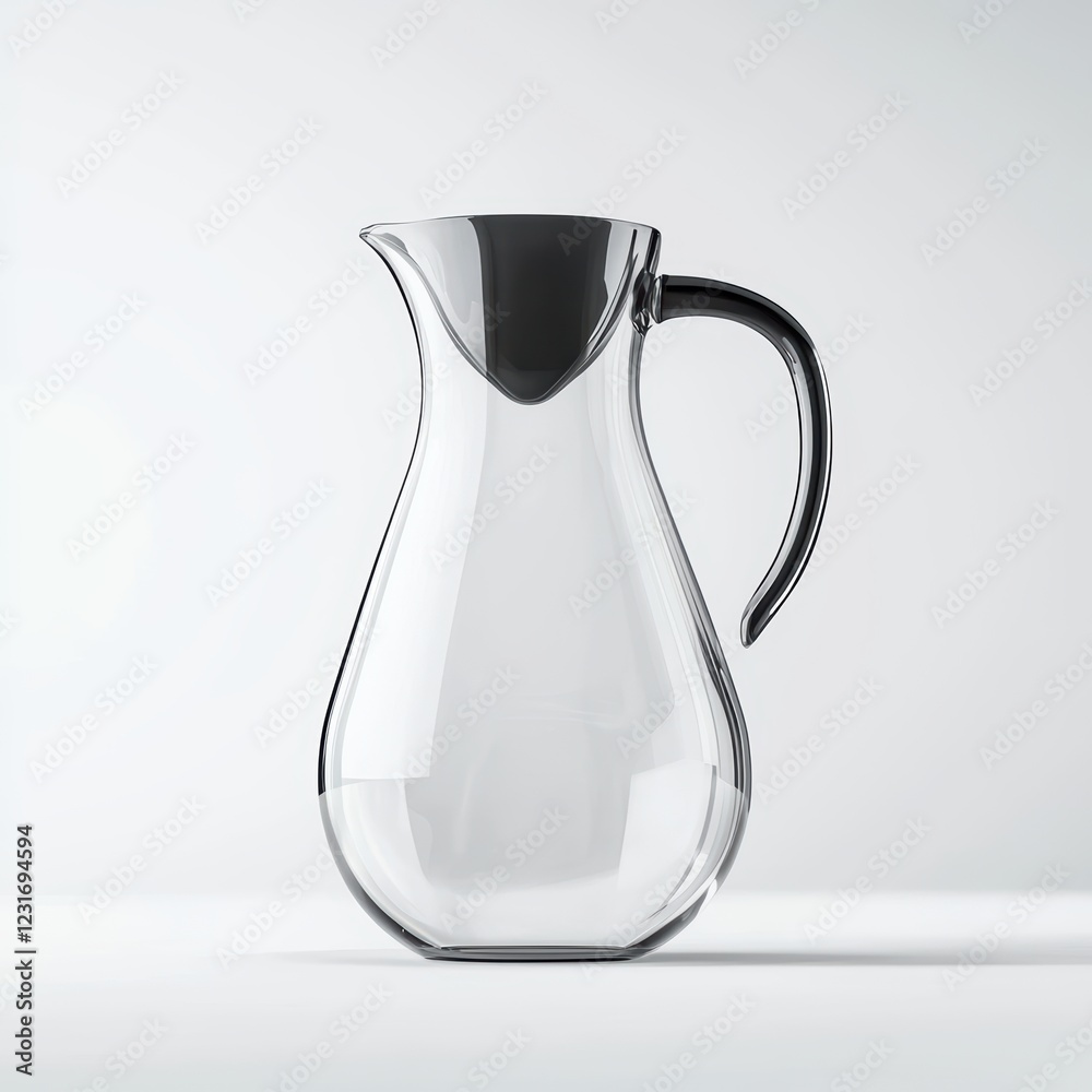 sleek modern water carafe with a minimalistic design, placed on a bright white background sleek modern water carafe with a minimalistic design, placed on a bright white background