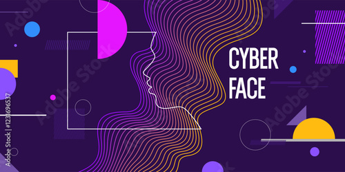 Modern geometric composition of various shapes. Illustration for design. Background in the trend chart.
