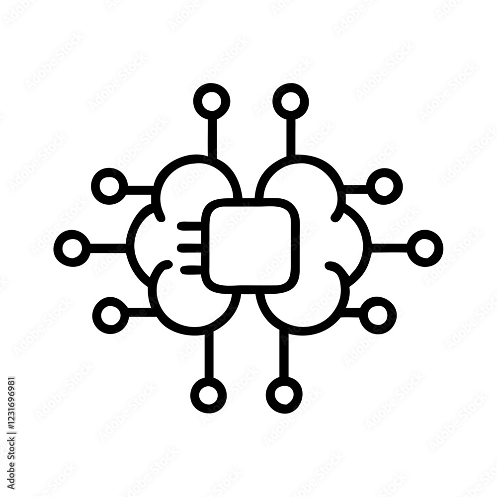 Artificial Intelligence Flat Icon Vector for Machine Learning and Tech Design Artificial Intelligence Flat Icon Vector for Machine Learning and Tech Design