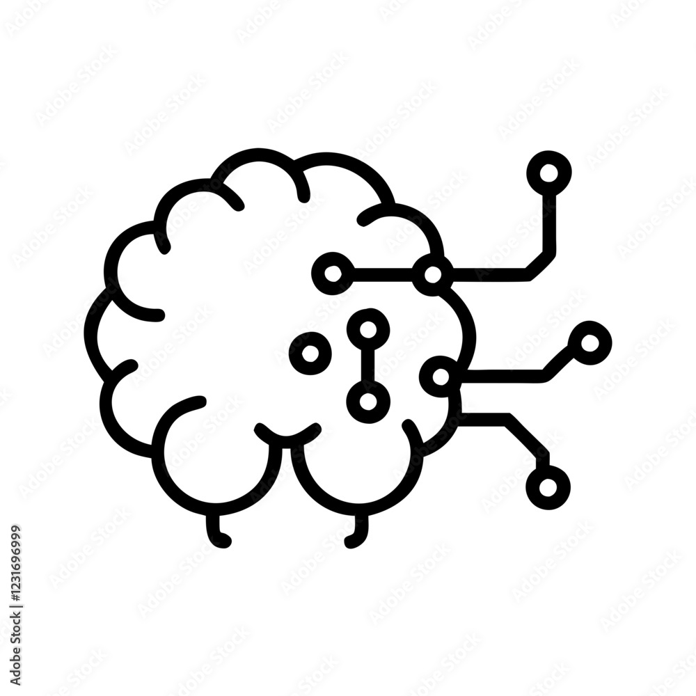 Artificial Intelligence Flat Icon Vector for Machine Learning and Tech Design Artificial Intelligence Flat Icon Vector for Machine Learning and Tech Design
