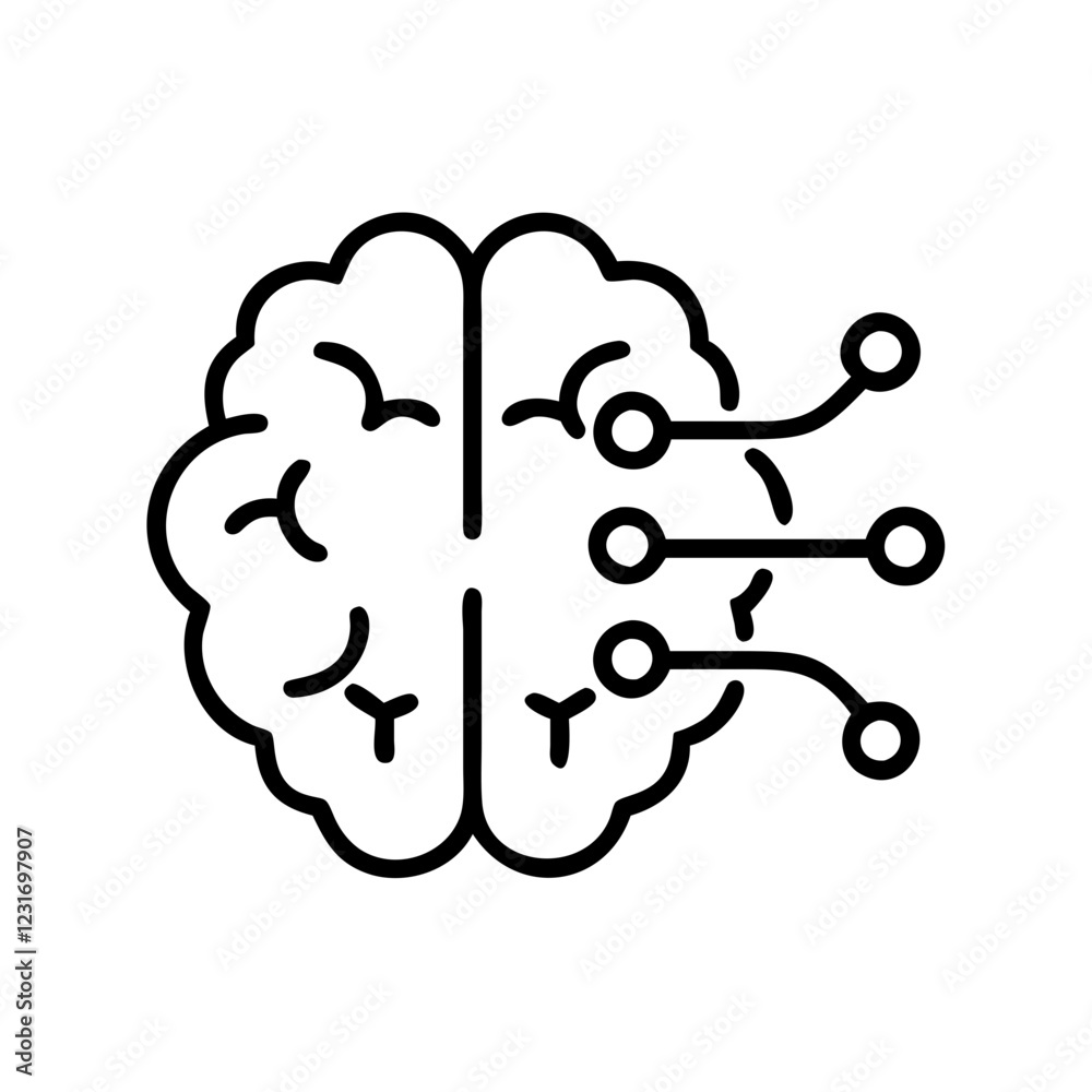 Simple AI Icon in Vector Style for Artificial Intelligence and Machine Learning Simple AI Icon in Vector Style for Artificial Intelligence and Machine Learning