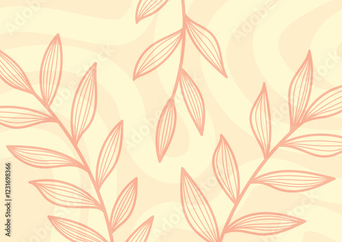 Yellow art soft leave plant leaf background