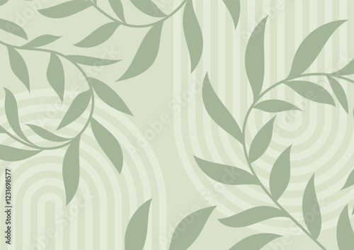 Abstract leave green leaf plant line background