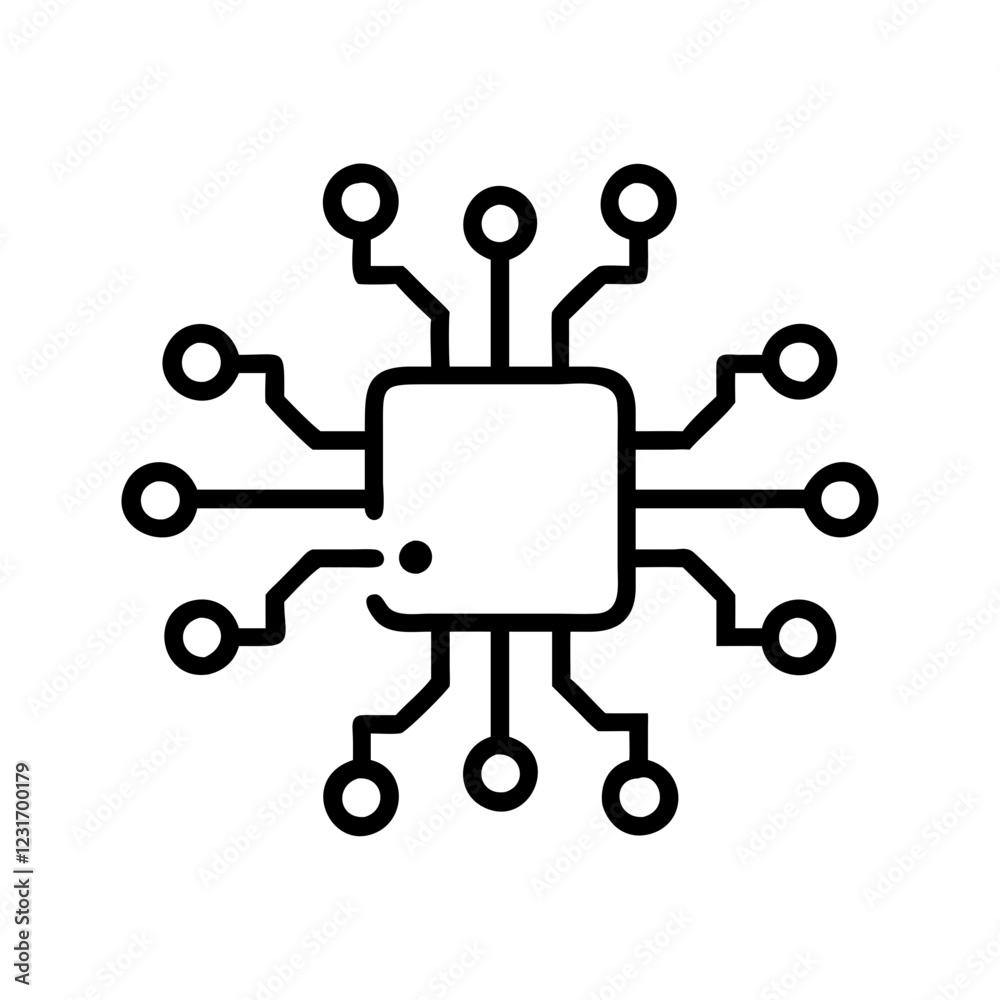 AI Technology Icon Vector for Digital Innovation and Machine Learning Concepts AI Technology Icon Vector for Digital Innovation and Machine Learning Concepts
