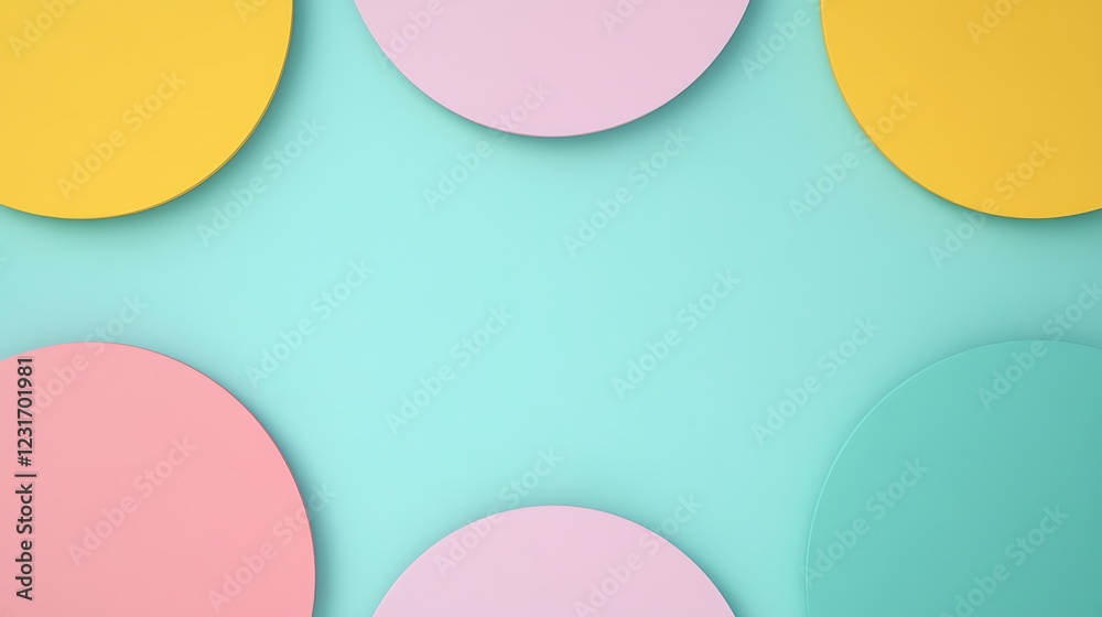 Colorful geometric shapes on a soft pastel background creating a playful and modern aesthetic for design projects Colorful geometric shapes on a soft pastel background creating a playful and modern aesthetic for design projects