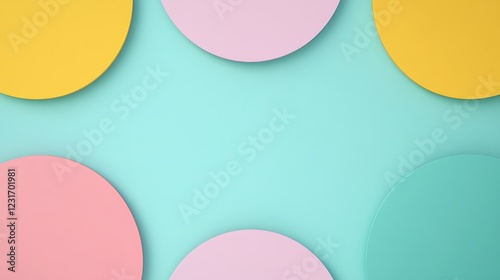 Wallpaper Mural Colorful geometric shapes on a soft pastel background creating a playful and modern aesthetic for design projects Torontodigital.ca