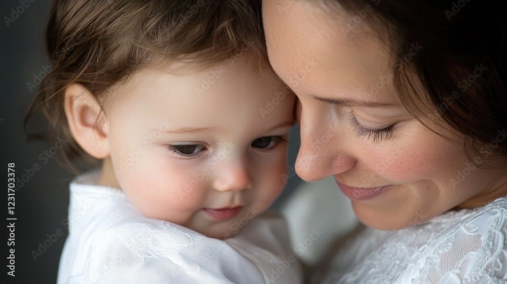 Tender mother and child moment celebrating Easter and spring warmth. Tender mother and child moment celebrating Easter and spring warmth.