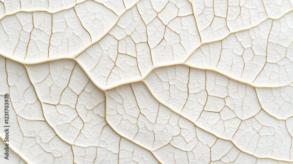 Fototapeta premium Close-up leaf vein texture, white, cracked, detail, nature background, design