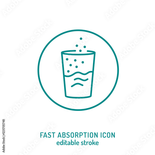 Fast absorption minimalist icon. Editable vector illustration