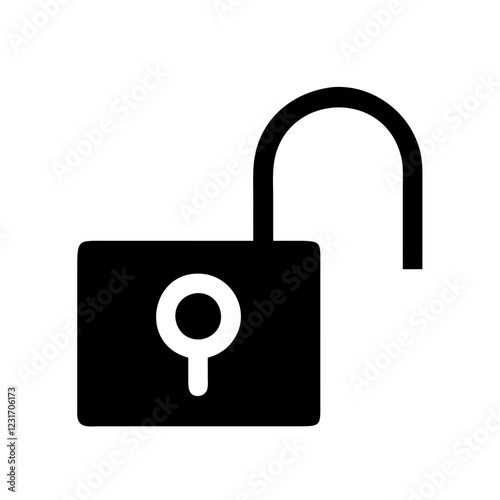 Open Padlock Icon Symbolizing Security and Access Control in Design