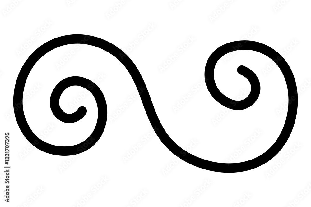 Spiral curl. Sketch. Hand drawn sign in the shape of the letter S. Vector illustration. Outline on isolated white background. Doodle style. Idea for web design. Spiral curl. Sketch. Hand drawn sign in the shape of the letter S. Vector illustration. Outline on isolated white background. Doodle style. Idea for web design.
