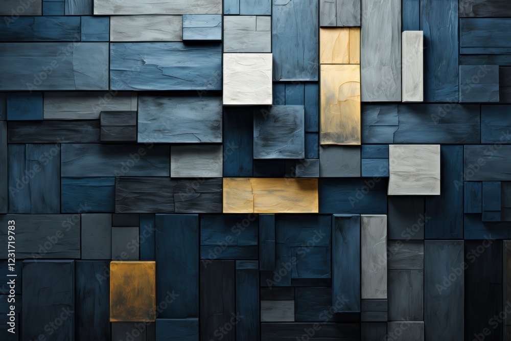 Abstract blue, grey, gold stone wall texture background Abstract blue, grey, gold stone wall texture background