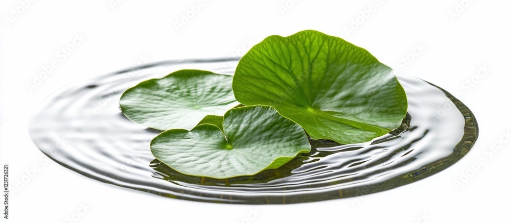 Obraz premium Tranquil lily pads float on calm water, serene background, spa imagery