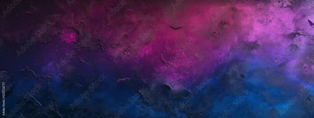 Fototapeta premium A dark gradient background with a grainy texture, featuring a smooth gradient transition from purple to blue. The grain effect adds depth and a subtle, organic texture to the design, enhancing its 