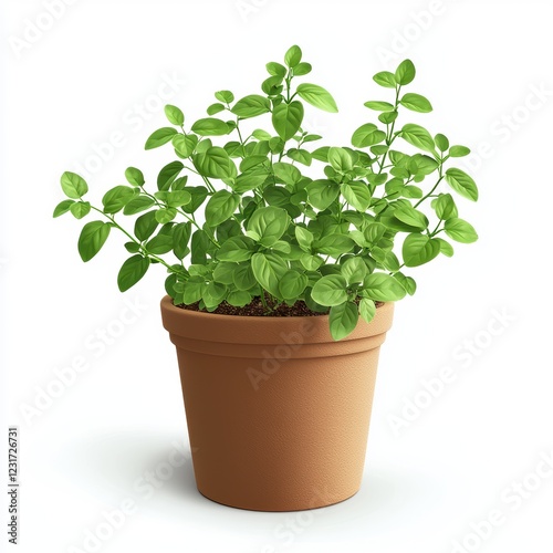Wallpaper Mural Potted oregano plant with tiny green leaves, isolated on a clean white background Torontodigital.ca