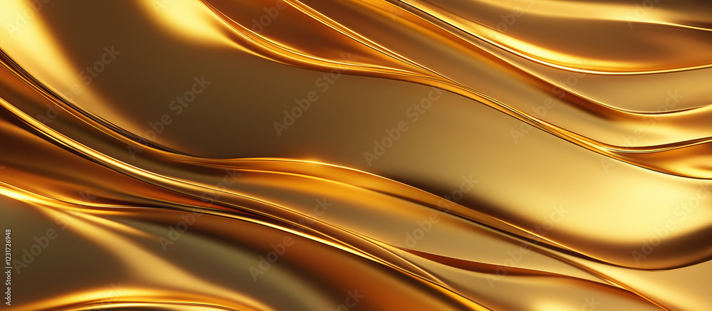 Fototapeta premium A luxurious gold background featuring a smooth gold gradient and textured gold elements. The shiny gold effect and the rich golden color tone create a radiant atmosphere, perfect for adding elegance