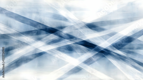 Abstract Background Illustration - Blue and White Intersecting Lines