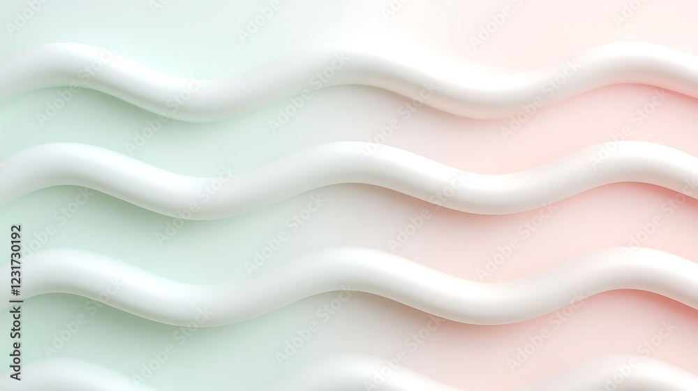 Soft Flowing Waves in Gentle Pastel Tones on Smooth Background for Creative Design Use