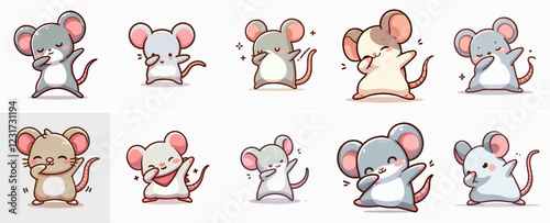 cute mouse vector collection dancing dubbing