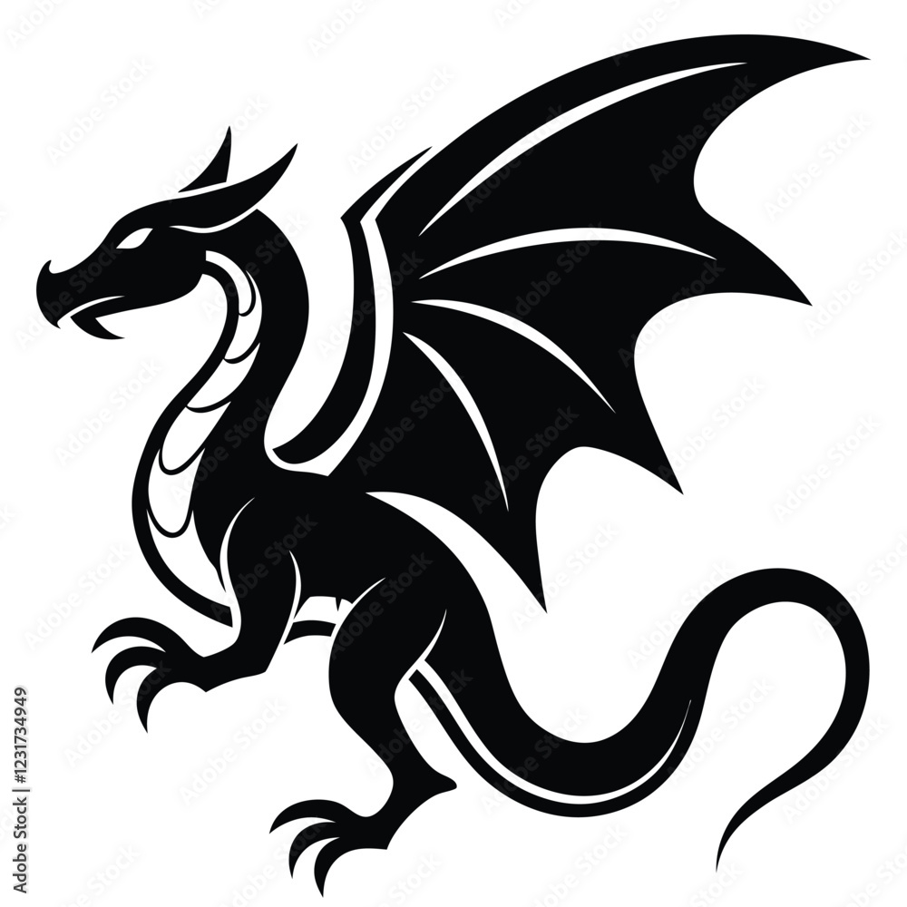 The Mythical Dragons From Ancient Lore to Modern Fantasy and Medical Symbolism. dragon vector icon logo The Mythical Dragons From Ancient Lore to Modern Fantasy and Medical Symbolism. dragon vector icon logo