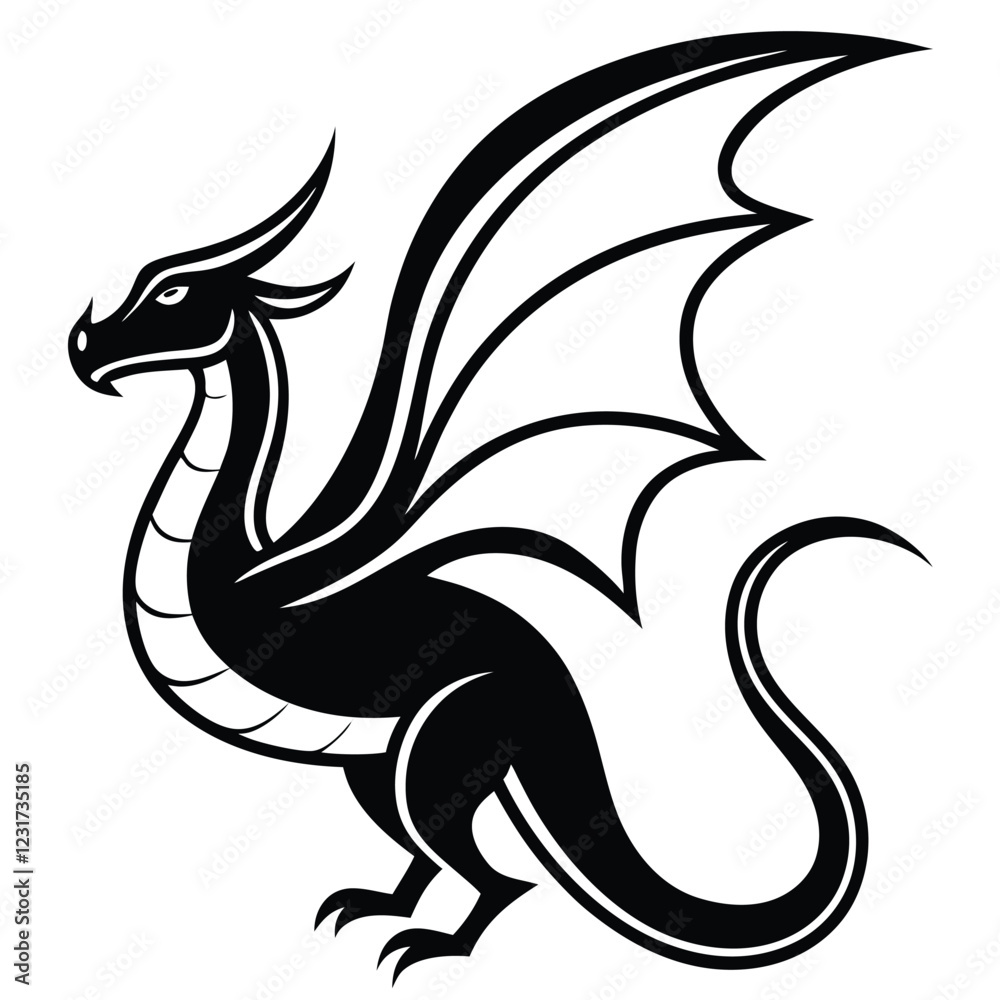 The Mythical Dragons From Ancient Lore to Modern Fantasy and Medical Symbolism. dragon vector icon logo The Mythical Dragons From Ancient Lore to Modern Fantasy and Medical Symbolism. dragon vector icon logo