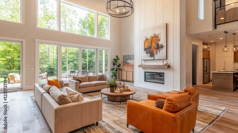living room with fireplace