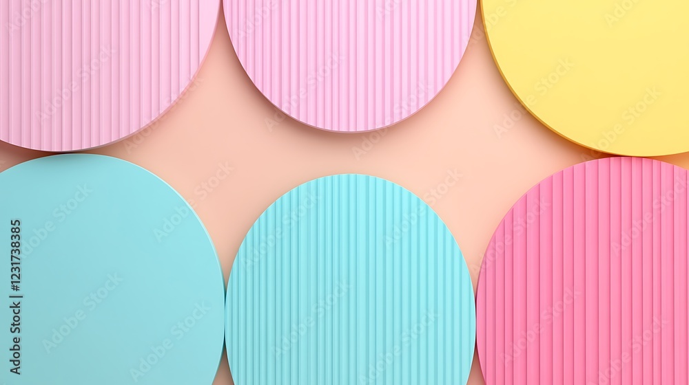 Vibrant Circular Shapes in Pastel Colors on a Soft Background for Creative Design and Artistic Projects Vibrant Circular Shapes in Pastel Colors on a Soft Background for Creative Design and Artistic Projects