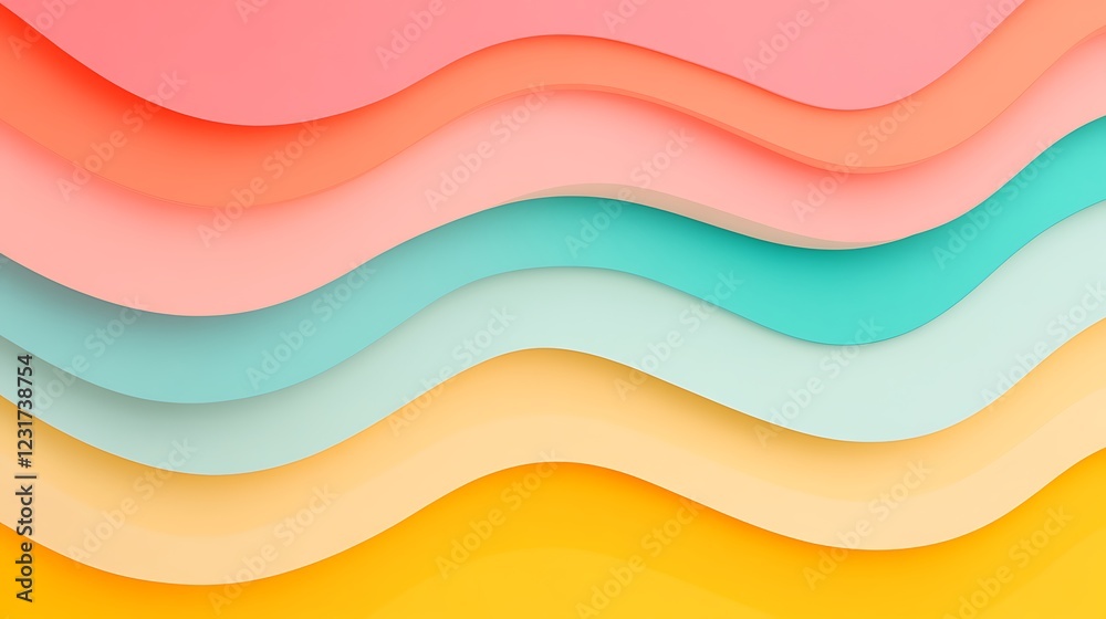Vibrant Colorful Waves of Paper in Layered Abstract Design for Modern Background and Creative Projects Vibrant Colorful Waves of Paper in Layered Abstract Design for Modern Background and Creative Projects