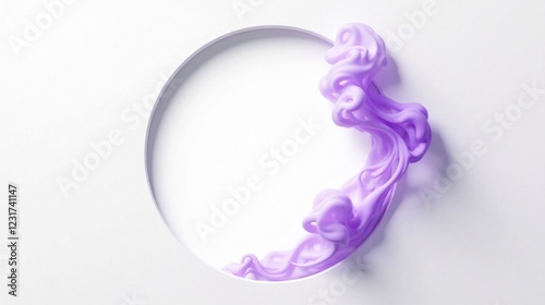 Abstract Lavender Swirl in a Circular Frame Elegant Design Element for Branding and Marketing Materials