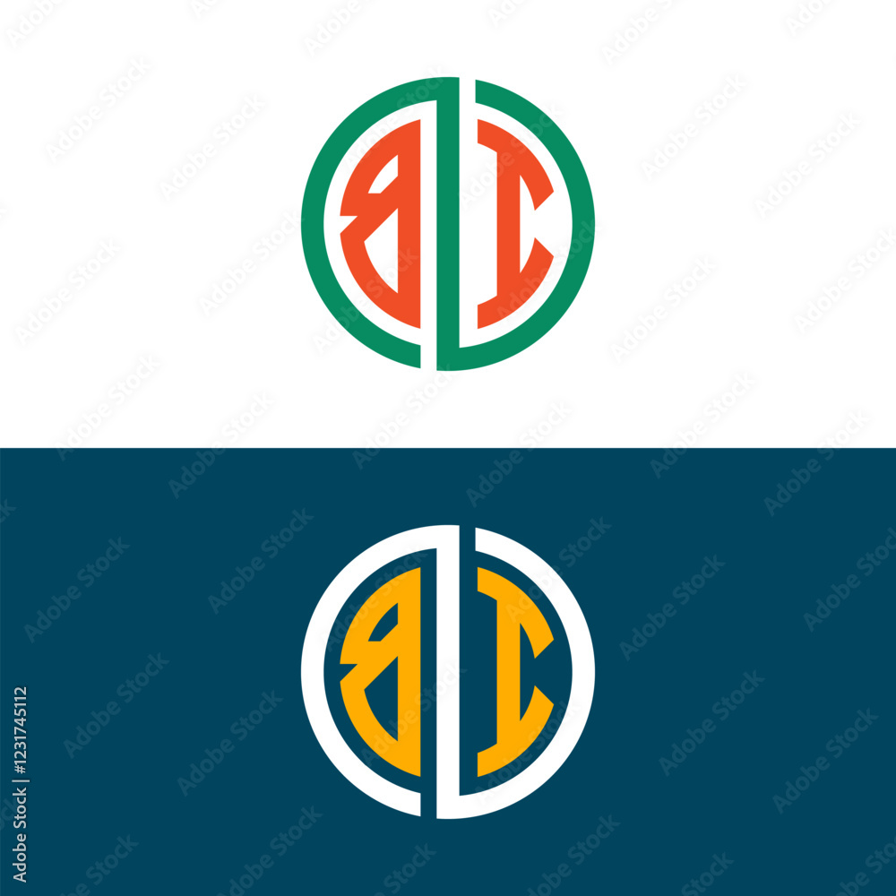 Fototapeta premium BI IB letter logo set design