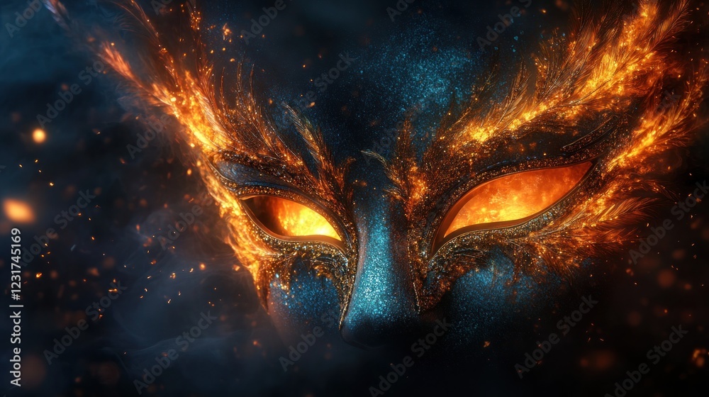 Fantasy mask logo concept featuring a customizable mask element, ideal for both web and print applications Fantasy mask logo concept featuring a customizable mask element, ideal for both web and print applications